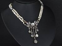 Collier met diamanten en orient parels - afbeelding 3 van  5