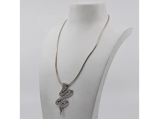 Collier met hanger, 14 karaats - afbeelding 1 van  10