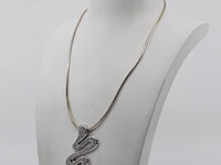 Collier met hanger, 14 karaats - afbeelding 1 van  10