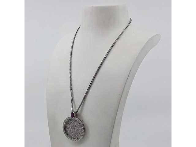 Collier met hanger, 18 karaats - afbeelding 1 van  7