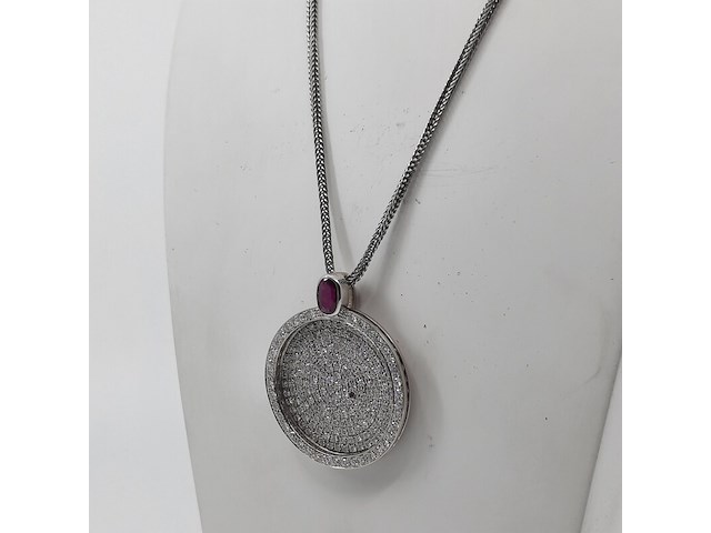 Collier met hanger, 18 karaats - afbeelding 2 van  7