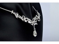 Collier met peer vorm diamant 3.50 carat en natuurlijke diamanten - afbeelding 4 van  10