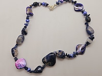 Collier turquoise en gepolijst parelmoer - afbeelding 1 van  4