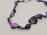 Collier turquoise en gepolijst parelmoer - afbeelding 2 van  4