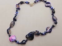 Collier turquoise en gepolijst parelmoer - afbeelding 1 van  4