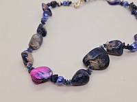 Collier turquoise en gepolijst parelmoer - afbeelding 2 van  4