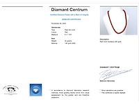 Collier van bloedkoraal met gouden sluiting - afbeelding 1 van  2