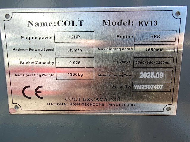 Colt - 2025 - kv13 - minigraafmachine - afbeelding 6 van  6
