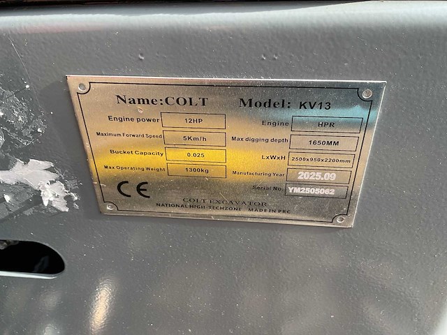 Colt kv13 grijs minigraafmachine - afbeelding 1 van  1