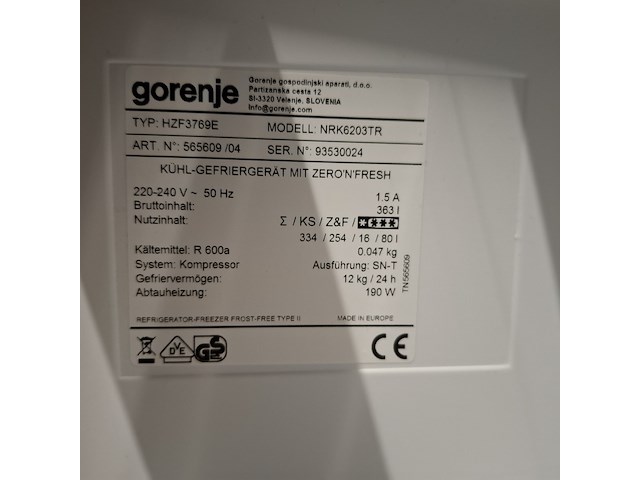 Combi koelkast, gorenje no frost, hzf3769e, rood - afbeelding 11 van  11