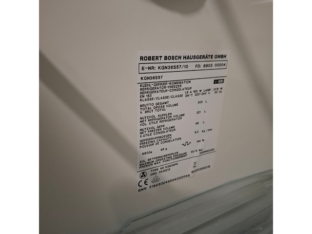 Combi koelkast no frost, bosch a+++, kgn36s57, zwart - afbeelding 7 van  7