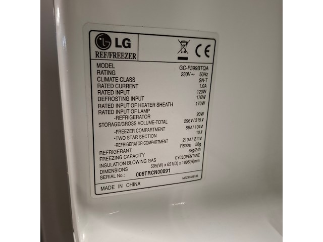 Combi koelkast no frost, lg a+++, gcf399btqa, grijs / chroom - afbeelding 5 van  7