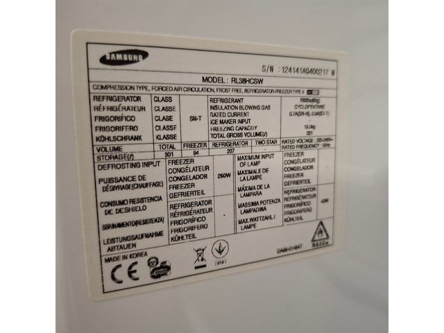 Combi koelkast, samsung a++, rl38hcsw, wit - afbeelding 6 van  6