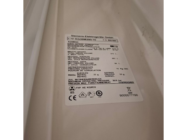 Combi koelkast, siemens, kg39m390, grijs / chroom - afbeelding 6 van  6