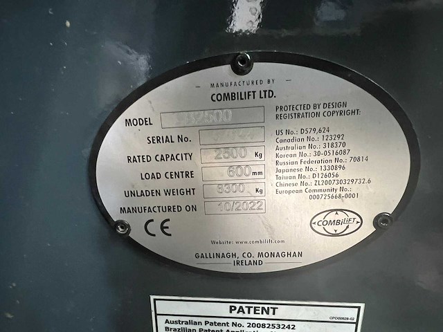 Combilift - 2022 - c2500cb lpg - 4.9m triplex, free-lift, side-shift, vorkversteller - 4-wegtruck - afbeelding 7 van  7