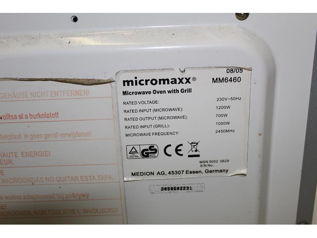 Combimagnetron micromaxx campinggeschikt. maximaal 120 watt. afmeting 45 x 30 cm. hoogte 29 cm - afbeelding 3 van  3