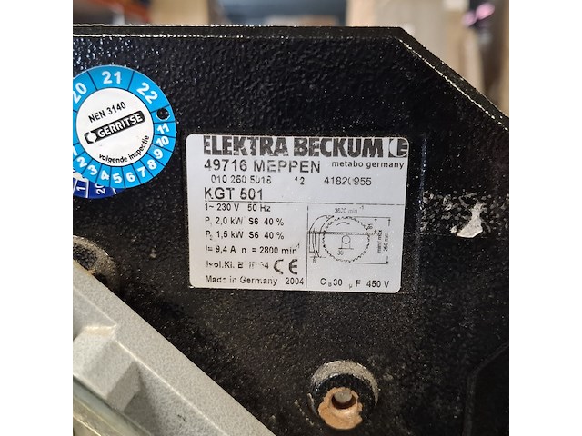 Combinatie-zaagmachine, elektra beckum, kgt 501, 2004 - afbeelding 4 van  14