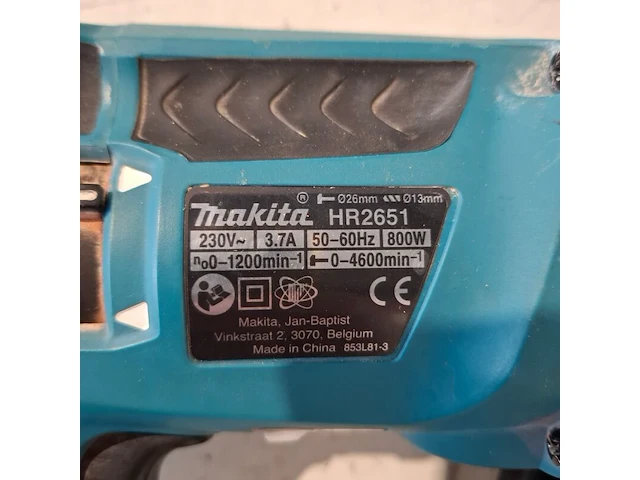 Combinatiehamer met stopopvang, makita, hr2651 - afbeelding 4 van  7