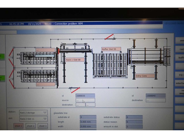 Combinatiekavel complete hegla / benteler glasbewerkingslijn met transportbanen en glaslaadsysteem, kavels 100-119 - afbeelding 104 van  221
