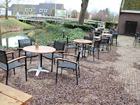 Combinatiekavel van veertien terrastafels met 50 aluminium stoelen, doorsnede tafels 90 cm. kavels k387 en... combinatiekavel - afbeelding 1 van  6