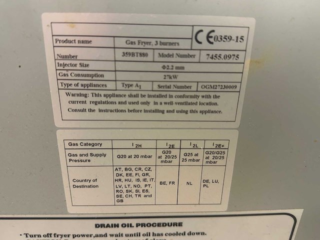 Combisteel - 7455.0975 - gasfriteuse 1x 21l - afbeelding 8 van  8