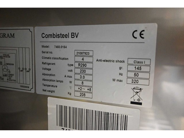 Combisteel dubbeldeurs rvs koelkast - afbeelding 6 van  6