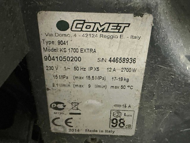 Comet ks1700 extra hogedrukreiniger - afbeelding 6 van  6