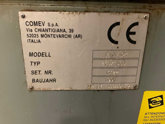 Comev pico 260/1500 bankdraaibank - afbeelding 14 van  15