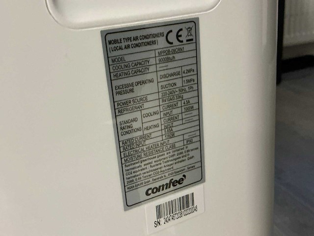 Comfee mppdb-09crn1 mobiele airco - afbeelding 5 van  5