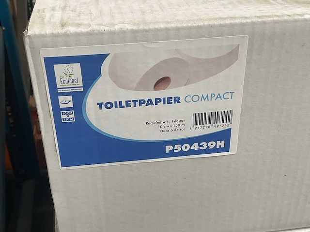 Compact 1-laags doos á 24 rollen toiletpapier (6x) - afbeelding 2 van  2