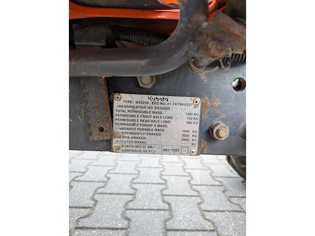 Compact tractor, kubota, 4wd bx200d, 2002 - afbeelding 37 van  57
