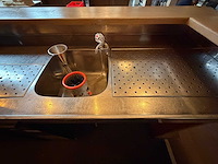 Compleet barmeubel met 2 dubbele tapkranen, achterwand, lekblad, spoelbak, etc. - afbeelding 5 van  19