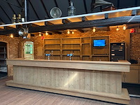 Compleet barmeubel met 2 dubbele tapkranen, achterwand, lekblad, spoelbak, etc. - afbeelding 9 van  19