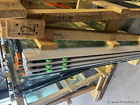 Compleet glazen schuifdeursysteem 3 deurs, veiligheidsglas 10 mm, 2820 mm breed, 3 stuks deuren 90 mm 2000 mm hoog, antraciet lichtgrijs ral 7016 - afbeelding 2 van  13