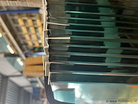 Compleet glazen schuifdeursysteem 5 deurs, veiligheidsglas 10 mm, 4680 mm breed, 5 stuks deuren 960 mm 2450 mm hoog, antraciet lichtgrijs ral 7016 - afbeelding 3 van  13