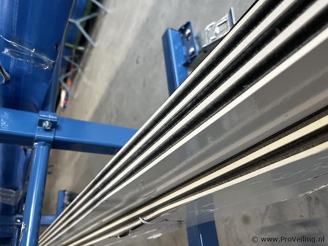 Compleet glazen schuifdeursysteem 6 deurs, veiligheidsglas 10 mm, 4770 mm breed, 6 stuks deuren 820 mm 2400 mm hoog, antraciet lichtgrijs ral 7016 - afbeelding 4 van  13