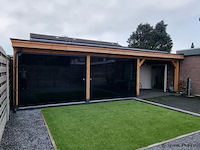 Compleet glazen schuifdeursysteem 7 deurs, veiligheidsglas 10 mm, 5660 mm breed, 7 stuks deuren 820 mm 2700 mm hoog, antraciet ral 7016 - afbeelding 3 van  14