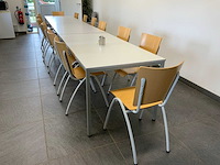 Complete kantine set bestaande uit 14 stoelen en 3 tafels - afbeelding 9 van  9