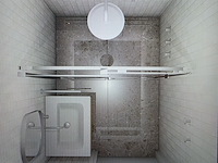 Complete luxe badkamer- en toiletruimtes (4 ruimtes), ca. 62 m² tegelwerk – geberit/neolith/ivy/dolphin - afbeelding 31 van  35