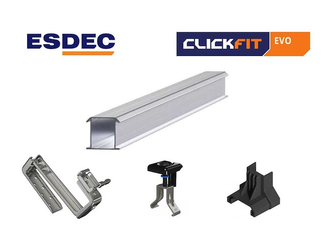 Complete montageset voor 10 panelen clickfit evo (zwart) - afbeelding 1 van  6