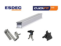 Complete montageset voor 10 panelen clickfit evo (zwart) - afbeelding 1 van  6