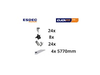 Complete montageset voor 10 panelen clickfit evo (zwart) - afbeelding 2 van  6