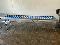 Complete rvs productielijn met transportband, bunker en werktafel - afbeelding 10 van  11