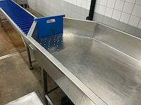 Complete rvs productielijn met transportband, bunker en werktafel - afbeelding 5 van  14