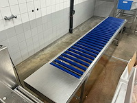 Complete rvs productielijn met transportband, bunker en werktafel - afbeelding 7 van  14