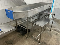 Complete rvs productielijn met transportband, bunker en werktafel - afbeelding 11 van  14