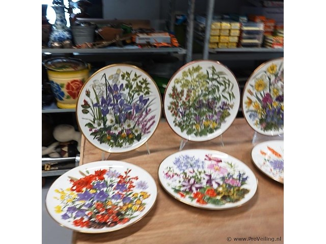 Complete serie flowers of the year borden franklin porcelain in samenwerking met wedgwood - afbeelding 14 van  18