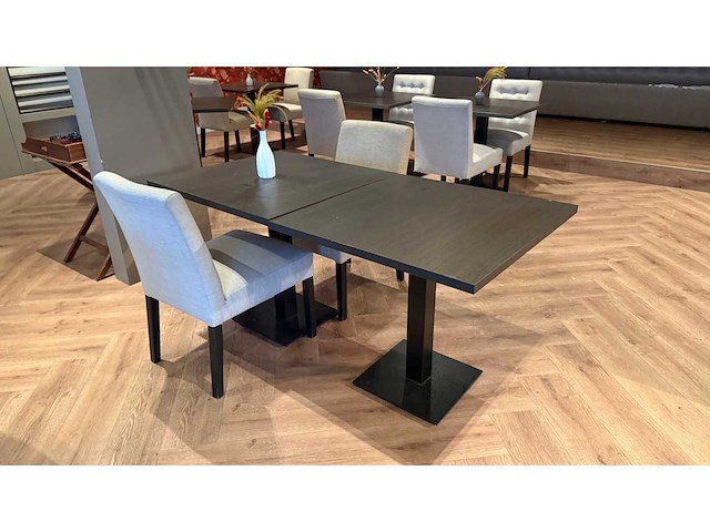 Complete set restaurantmeubilair bestaande uit 12 restauranttafels en 24 restaurantstoelen - afbeelding 7 van  11