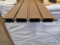 Composiet schutting rhombus teak 9.42 m - afbeelding 3 van  11
