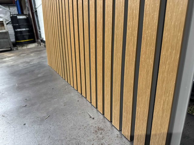 Composiet wandpaneel teak-grey (45x) - afbeelding 2 van  7